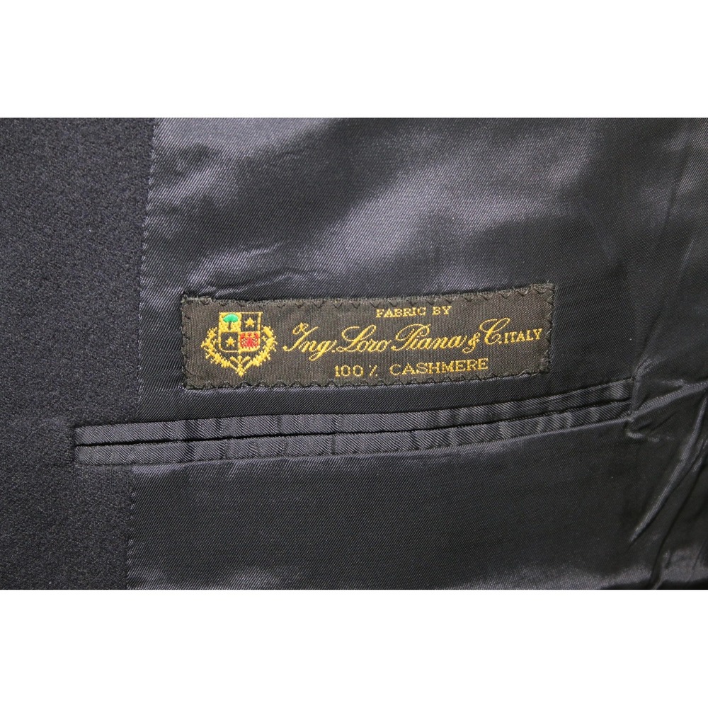 Brooks Brothers Blazer Mens 44L Pure Cashmere Loro Piana Navy Sport Coat Jacket - Picture 8 of 16